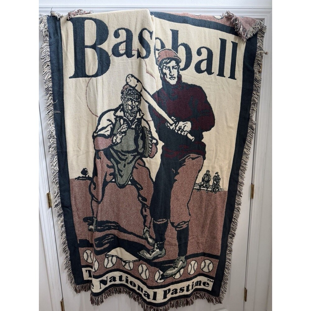 Baseball Throw Blanket The National Pastime The Art Of Baseball 75” X 50”